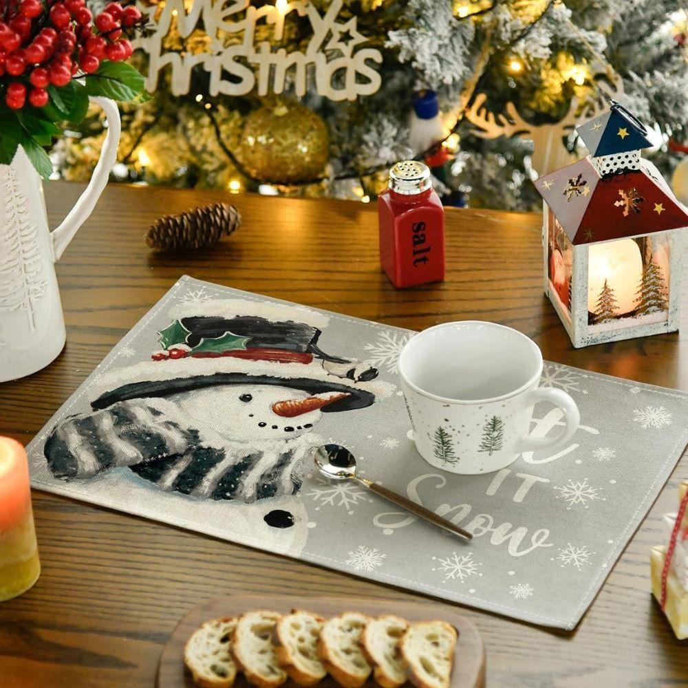 Защитный коврик для обеденного стола, Термостойкий коврик для рождественского ужина, Изоляционная подставка, Праздничное украшение