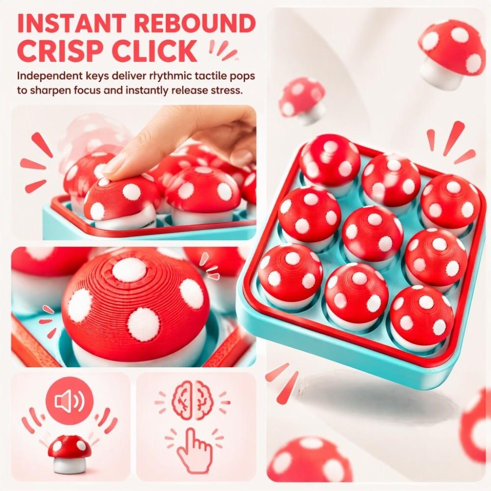 Mushroom Finger Button Clicker Cute Clicker Fidget Funny Fidget Keychain Office