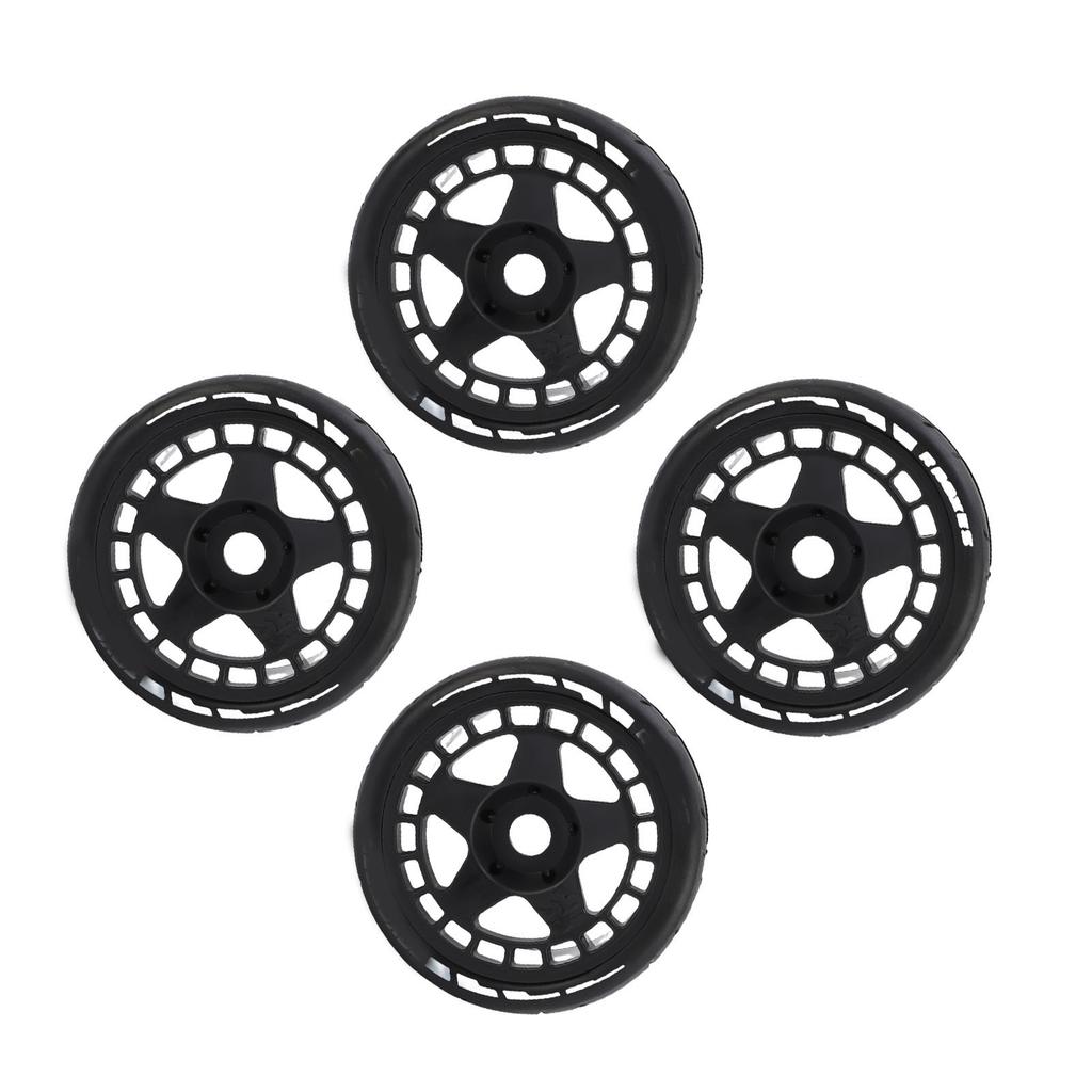 4PCS RC Rally Tires 17mm Rugged Plastic 1 8 RC Car Wheel Tyres for Entertainment Black