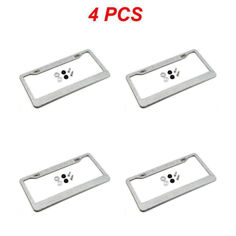 1~8 шт. блестящая хрустальная рамка номерного знака для женщин, держатель крышки номерного знака, рамка номерного знака автомобиля со стразами для США