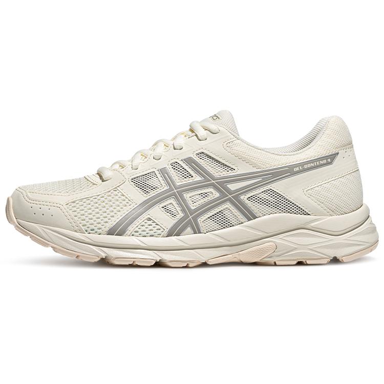 Asics Gel-Contend 4 Comfortable Breathable Durable Low-Top Running Shoes Women Running Shoes Off-White T8D9Q-203