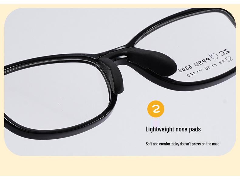 Comfortable Soft Silicone Nose Pads PPSU Eyeglass Frames for Kids, Men, Women – Myopia-Compatible