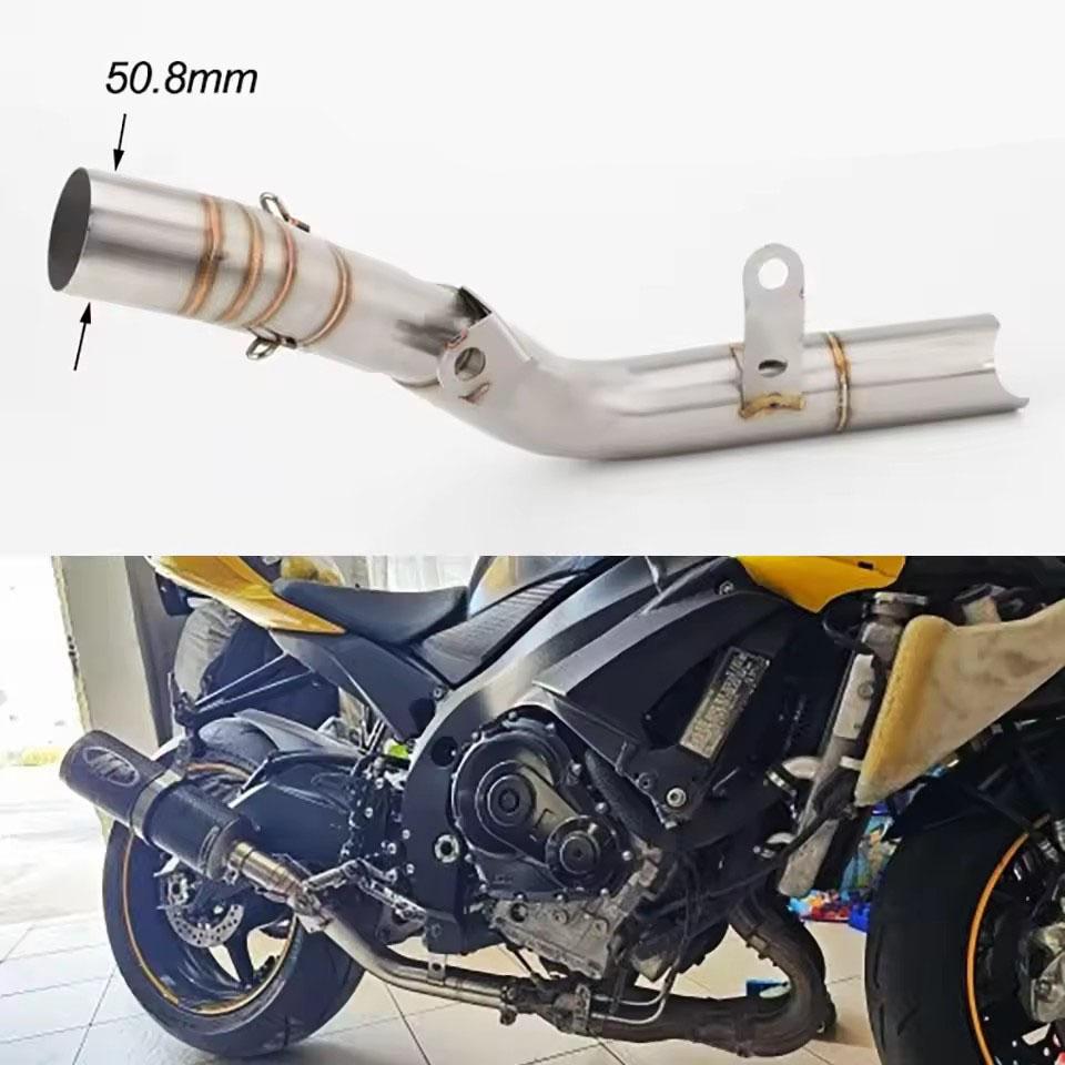 For Suzuki GSXR600 GSXR750 2011-2025 GSX-R600 GSX-R750 K11-L1 L2 L3 L4 Escape Exhaust Muffler Mid Tail Link Pipe 51MM Slip-On