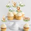 16pcs Jungle Animal Birthday Cake Topper Zoo Animal Party Supplies Jungle Safari Theme Birthday Cake Decor Baby Shower Boy