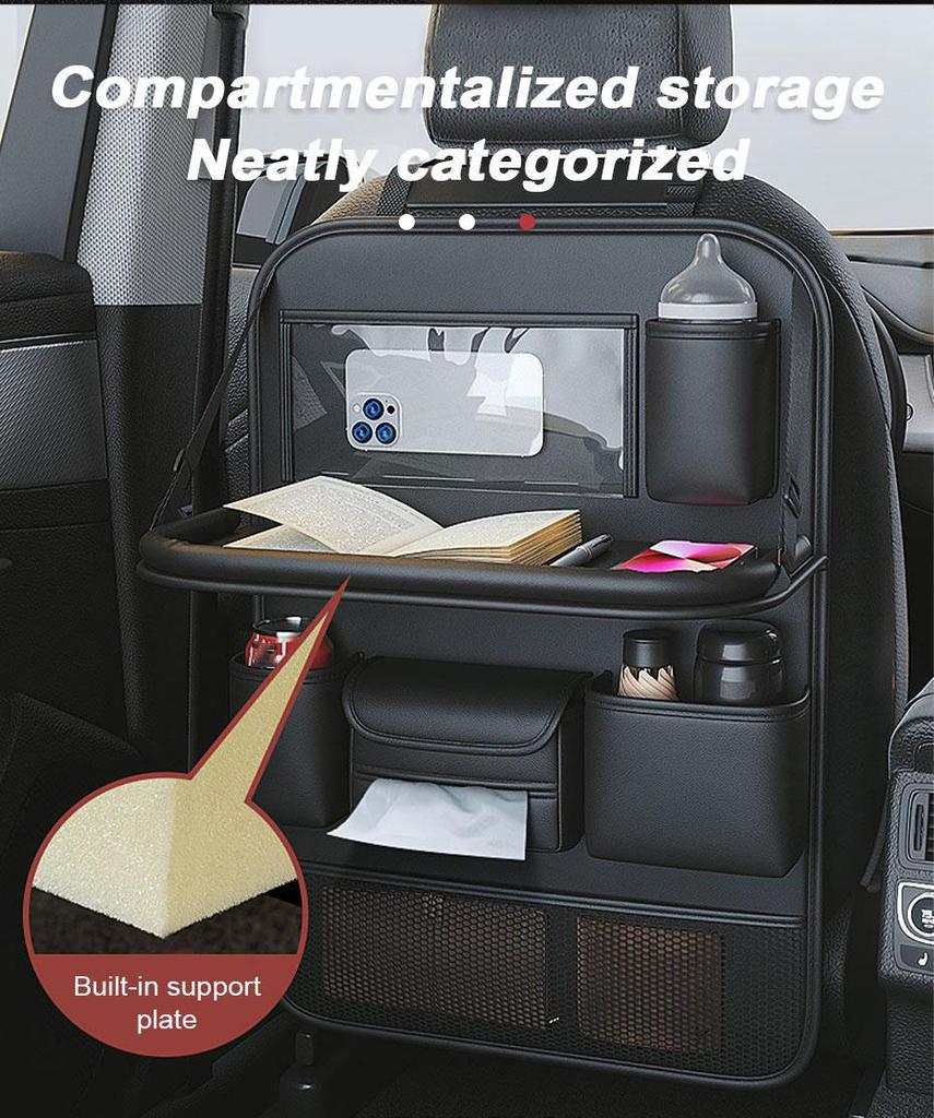 Car Backseat Storage Bag Multi-Pockets Seat Back Organizer with Foldable Tablet Tray Large Capacity Storage Organizer