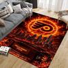 Fire City Sports Football Pattern Soft Area Rug Non Slip Indoor Floor Carpet Sports Decor Mat for Bedroom