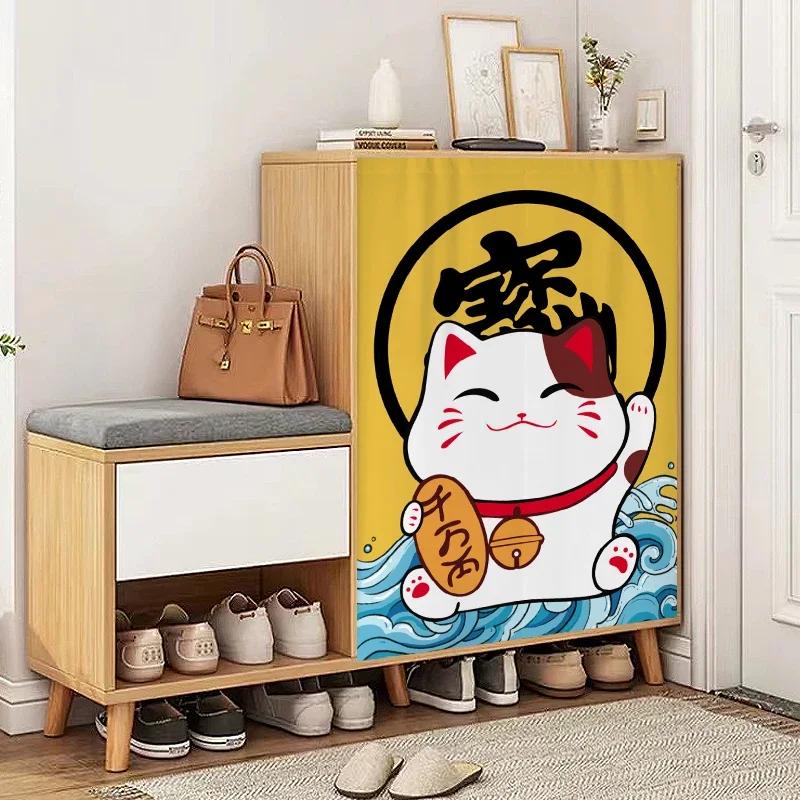 Cabinet Curtain for Kitchen Short Curtains Privacy Closet Cover Dust-Proof Under Sink Curtains for Small Kitchen Storage Room