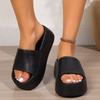 Туфли на платформе женские модные тапочки из искусственной кожи на танкетке женские летние сандалии из ЭВА для дома с мягкой подошвой женские сандалии-слайды