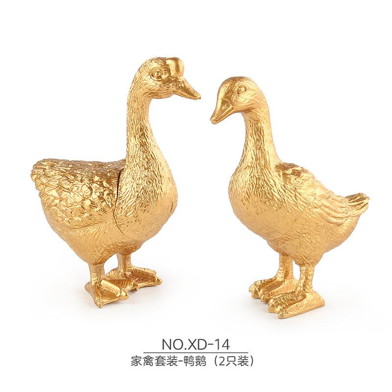 Набор миниатюрных ПВХ моделей сельскохозяйственных животных, включающий реалистичных кур, уток, гусей и насекомых для детей и коллекционеров