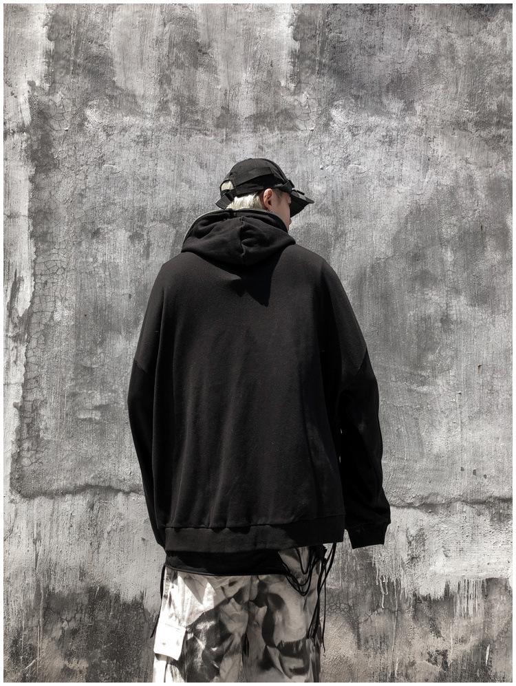 Худи Harajuku Y2K Devil Wings, чёрное, унисекс, осенний стиль, на молнии и с капюшоном.