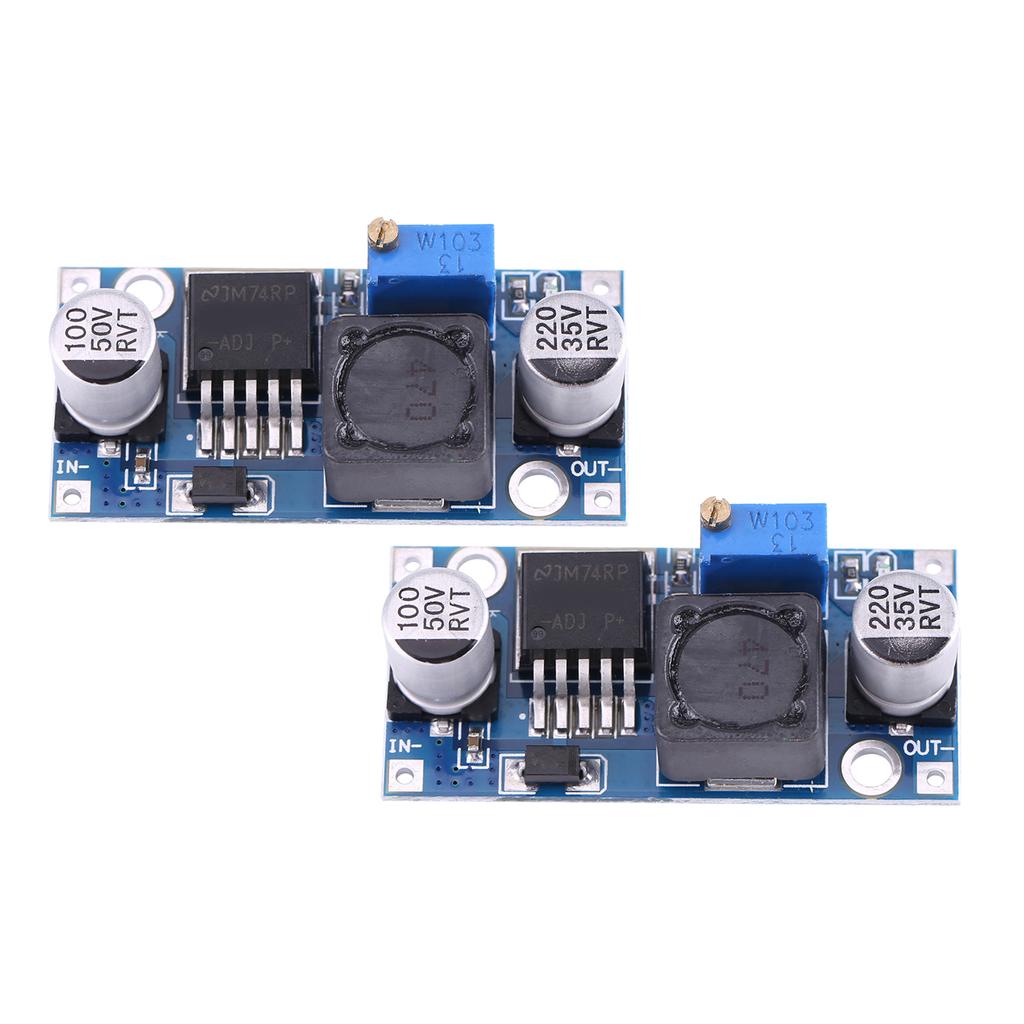 2 шт. — регулируемые понижающие модули питания, преобразователи 3,2–35 В в 1,25–35 В, 3 А