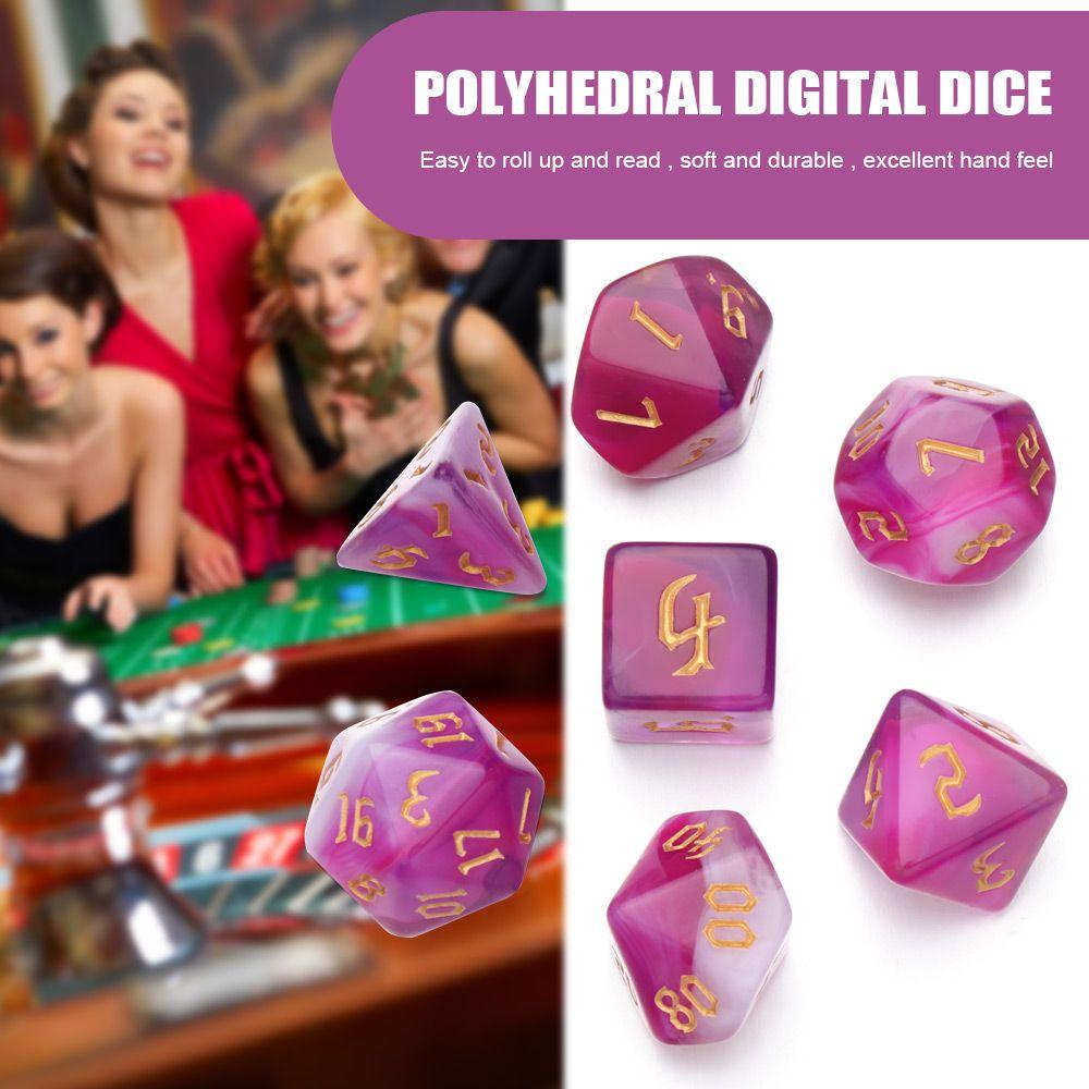 7pcs/set Gift Multi Sides Toy Dices Game Accessory Dice Set Glitter