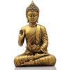 Meditating Sitting Buddha Statue Showpiece Idol Home Decor Living Room Gifts Decorative Showpiece - 27 Cm (Resin, Gold)