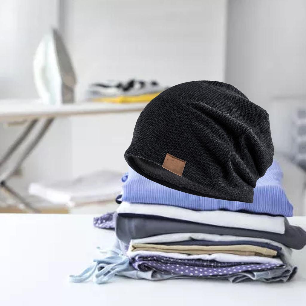 Черная утепленная шапка однотонная дышащая модная однотонная шапка для обертывания головы для езды, спортзала, вечеринки