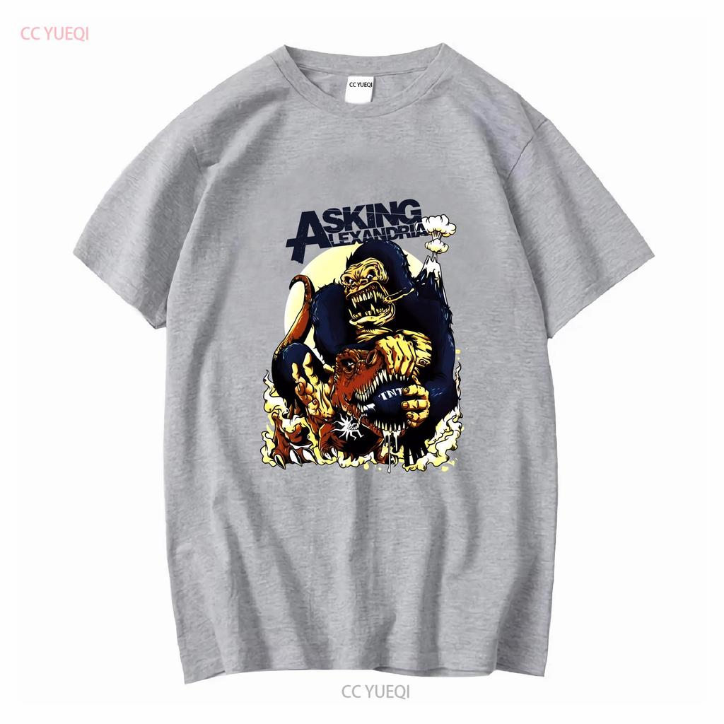 ASKING ALEXANDRIA KING KONG VS T REX FIGHT SHIRT NEW OFFICIAL RARE vintage Washed Slightly Stylish Breathable Comfortable