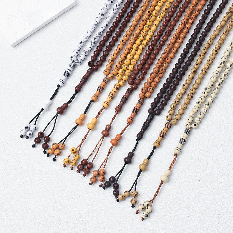 Ручная работа 8 мм 99 бусин Имитация дерева Тасбих - Исламский молитвенный четки