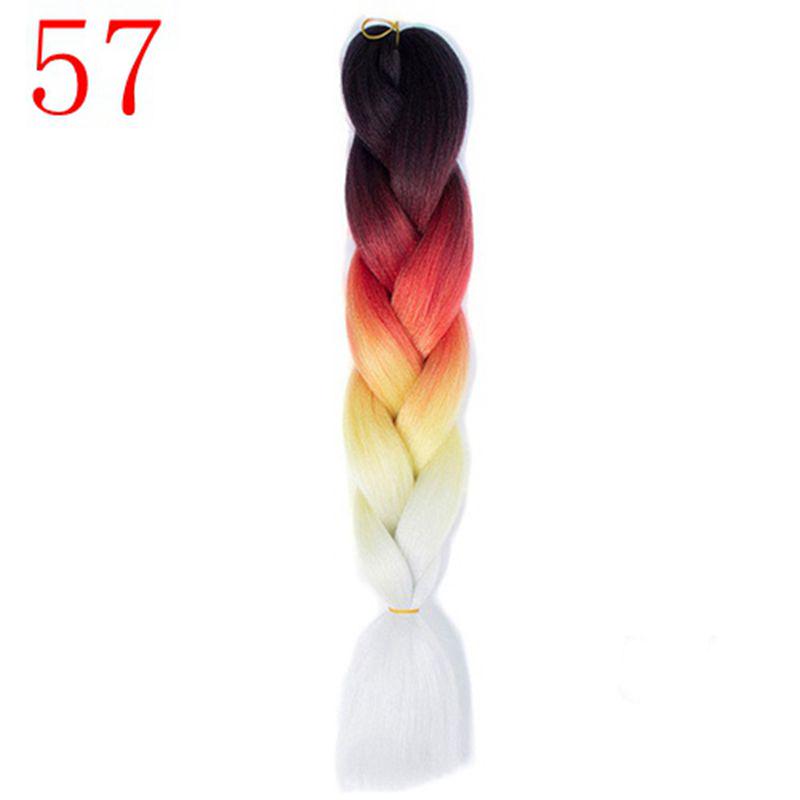 Ombre Hair Jumbo Braids Волосы Синтетические наращивания волос для женщин Розовый Красный Синий 102 Доступных цвета