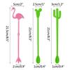 Flamingo Cactus Hawaiian Tropical Cocktail Tool Mixing Sticks Coffee Stirrer Swizzle Sticks