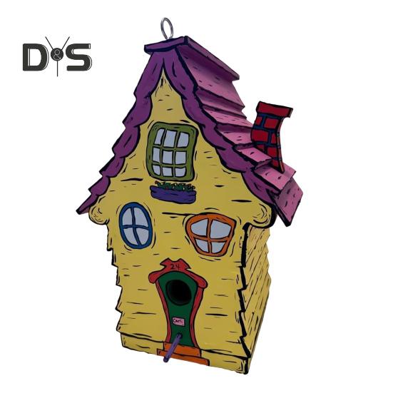 Деревянный скворечник ручной работы, уличный подвесной домик для птиц, домик для колибри, скворечник для украшения сада на открытом воздухе