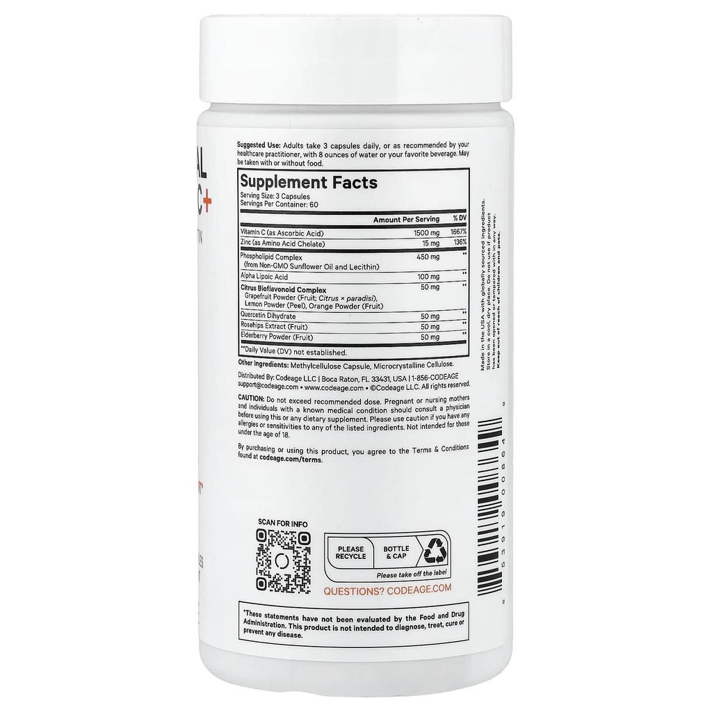 Liposomal Vitamin C+, Veggie Capsules 180