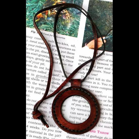 Морской винтажный кожаный ремешок ожерелье увеличительное стекло кулон-лупа