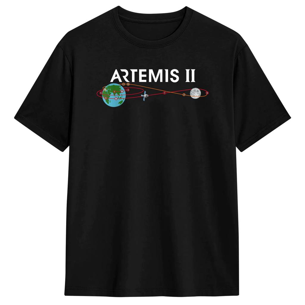 Artemis 2 Back To The Moon TShirt Unisexs Clothing WoUnisexs Street Style TShirts Summer ONeck Hip Hop Tee Shirt Tops Breathable