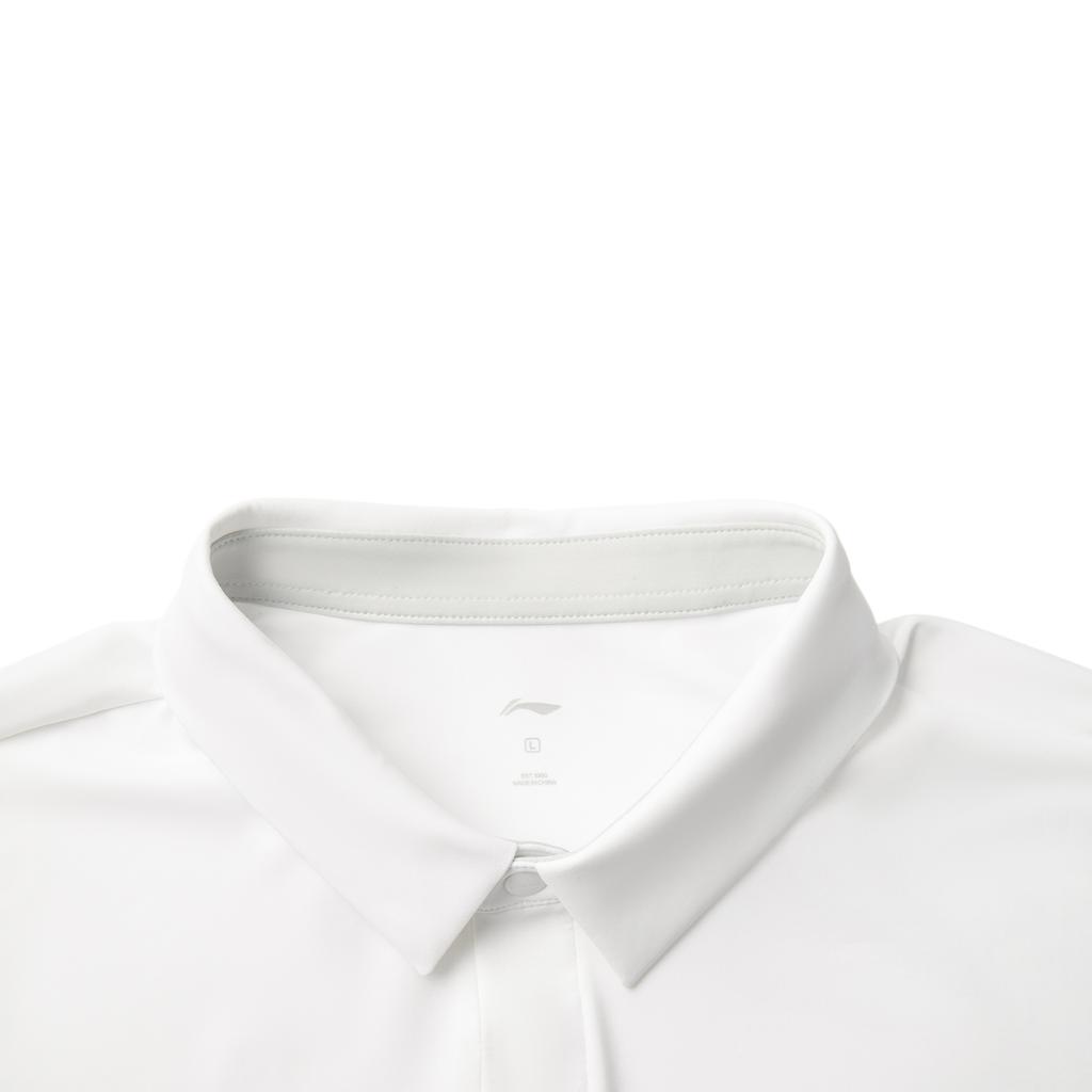 Li Ning Fitness Series Letter Soft Comfortable Breathable Versatile Short Sleeve Polo Shirt Men Polo Shirts Standard-White APLV285-7