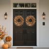 HalloweenAutumn Flower Wreaths, Pumpkin And Berry Door Hangings, HarvestFestival Rattan Rings