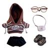 Niannyyhouse 10cm, 15cm, 20cm Plush Toy Clothes: Hoodie, Pants, Glasses, Backpack, Leather Shoes, Striped Suit, Cotton Doll Dress-Up (Brown-10cm)