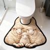 Non-slip Bathroom Floor Rug Sheep Pattern Bath Mat Novelty Toilet U-shaped Mat  Household