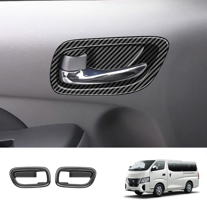 FOR NISSAN NV350 CARAVAN 2024 ABS Carbon fiber Car Inner Door Handle door Bowl cap Covers Trims Stickers Interior Accessories