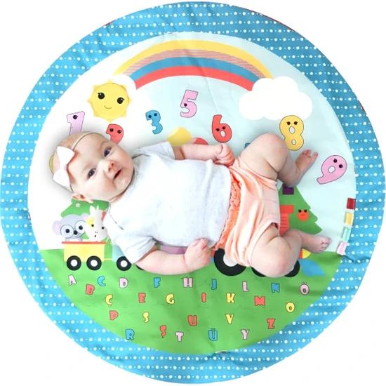 Большой детский коврик для занятий игровым ковриком с зеркалом и игрушкой для детей, игровой тренажерный зал, водонепроницаемый коврик, мягкий пол в помещении, на открытом воздухе - 110 см