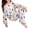 Весенние пижамы, моющиеся, дышащие, с мультяшным рисунком, повседневные весенне-осенние женские пижамные комплекты для отпуска