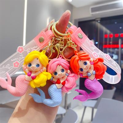 Креативный брелок Русалка Милый мягкий резиновый кулон Кукла для машины Сумка Кукольный автомат Маленький подарочный кулон