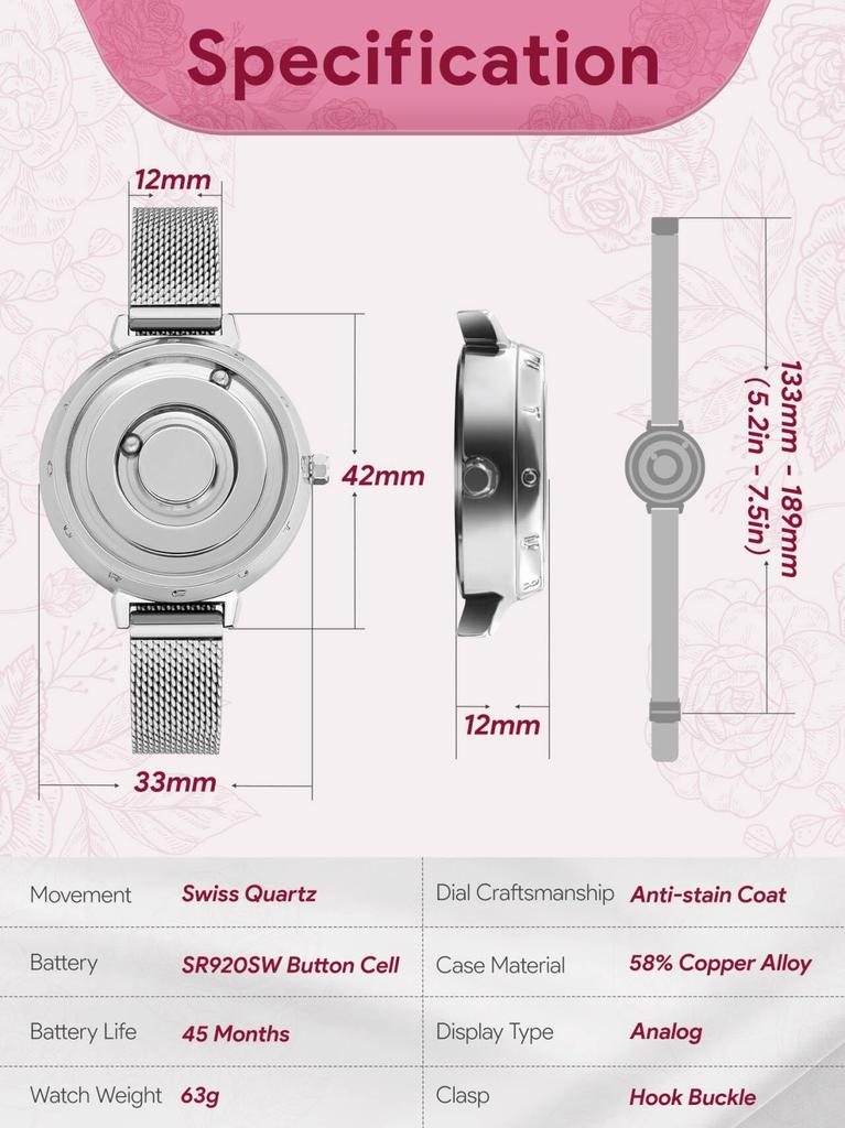 Женские магнитные кварцевые часы EUTOUR, Минималистичные повседневные аналоговые часы, Стильные, Водонепроницаемые, 36 мм, Серебристый циферблат, Серебристый браслет из нержавеющей стали, Сетчатый