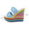 Wedges Sandals Women Summer Casual Slides Fashion Candy Color Shoes Woman Platform High Heel Slippers Sandales Large Size 34-43