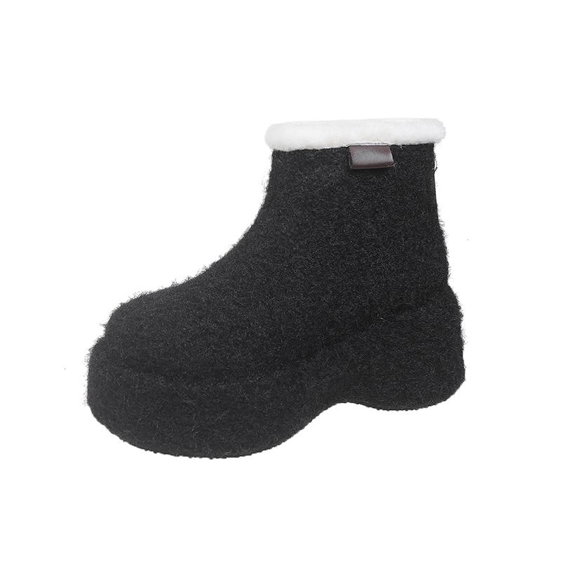 Ботильоны на платформе из замши и меха, женские брендовые зимние плюшевые теплые хлопковые туфли, модные туфли на высоком каблуке 2025 года, удобные зимние ботинки Mujer