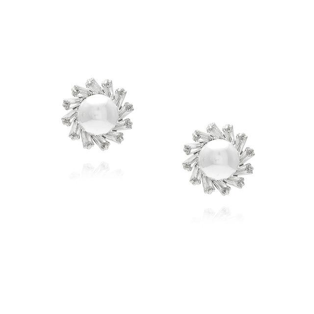 Нишевый дизайн, универсальные серьги премиум-класса, 18-каратное золото, винтажные серьги с жемчугом и цветком из циркония, модные ювелирные изделия оптом