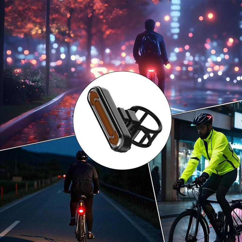 Задний фонарь для велосипеда, лампа указателя поворота для скутера, USB-перезаряжаемый, яркий, предупреждающий о безопасности, задний фонарь для велосипеда с указателями поворота для ночи