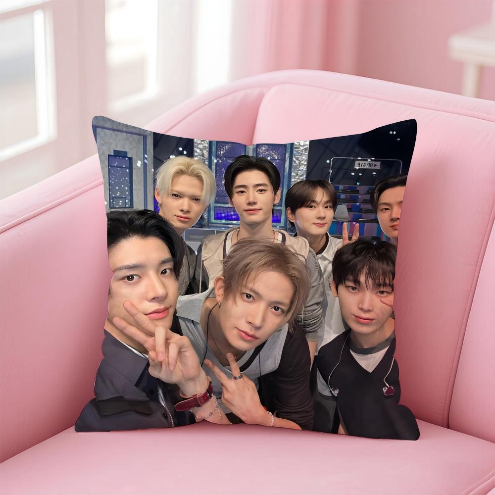 EENHYPEN Cushion Cover Pillowcase Short Plush Invisible zipper Room Sofa Cushion Cover