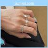 Stylish Korean Geometric Adjustable Copper Ring For Women Perfect For Layering