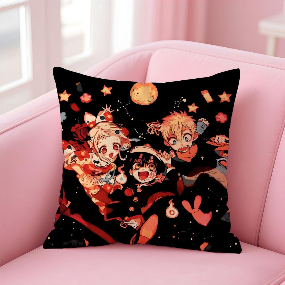 anime fantasy JJibaku SShounen HHanako Cushion Cover Pillow Case Soft Friendly Fabric Concealed Zipper