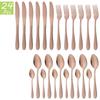 6People Gold Cutlery Set Knife Fork Tea Spoon Tableware High Quality Stainless Steel Dinnerware Home Kitchen Flatware Silverware