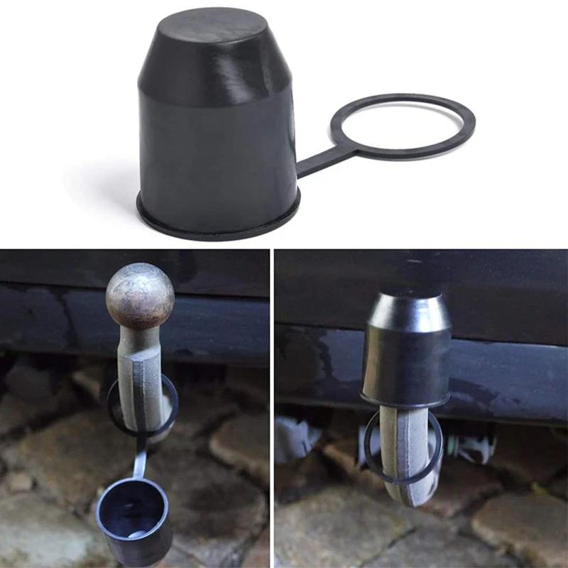 50Mm Tow Bar Cap Black Durable Caravan Trailer Protection Towing Hitch Tow Ball Cover Car Accessories Prevent Falling Universal