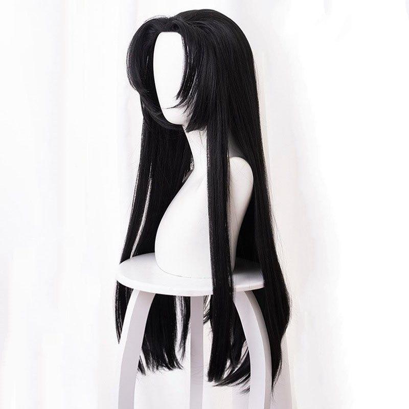 Kochou Kanae Wig Anime Kimetsu No Yaiba Cosplay Synthetic Black Long Hair Butterfly Headwear Halloween Cos Props