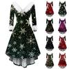 Women's Fashionable Casual Fitted Christmas Print Party Long-Sleeved Dress