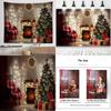 Christmas Fireplace Backdrop Flag With Vibrant Polyester Material For Festive Gathering