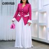 Women's Spring New Fashion Flared Sleeve Top Wide Leg Pants Two Piece Suit