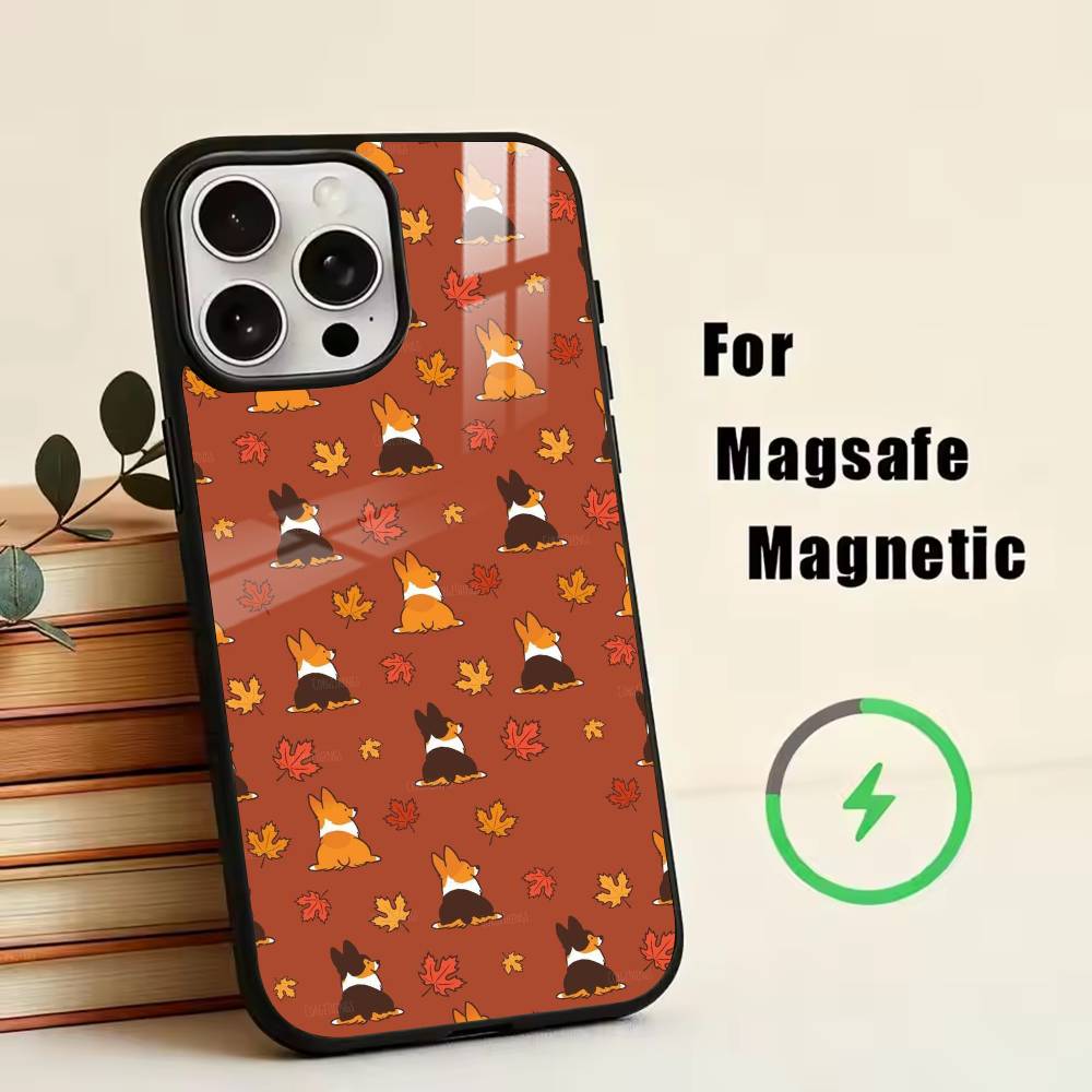Cute Dog Shiba Inu Phone Case For iPhone17,16,15,14,13,12,11 Plus,Pro Magnetic For Magsafe Wireless Charging