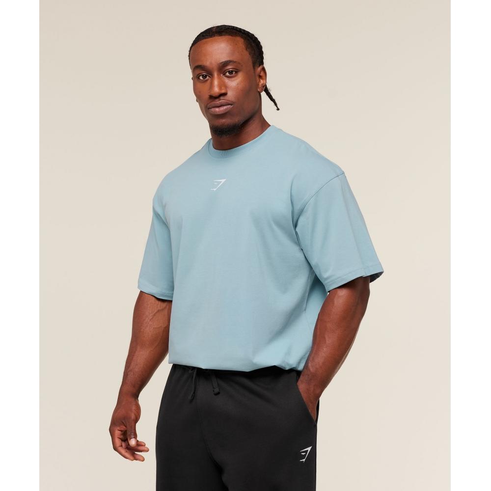 Gymshark Силовая футболка Скамья Синий A4b9w Udr4